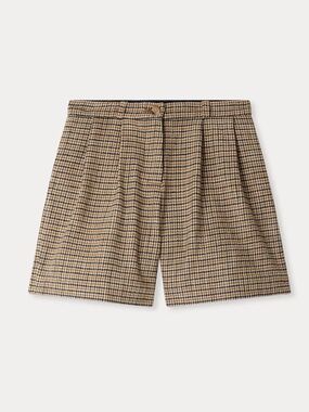 Bonpoint | wool cotton pleated houndstooth smart shorts